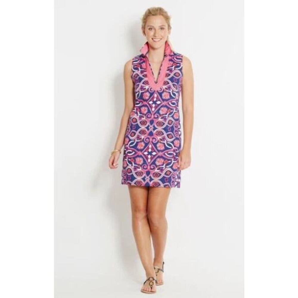 Vineyard Vines Shell Scarf Print Tunic Dress Commodore Color Size 8